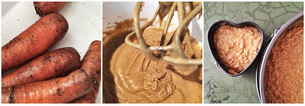 Zubereitung des veganer Rübli-Kuchen.