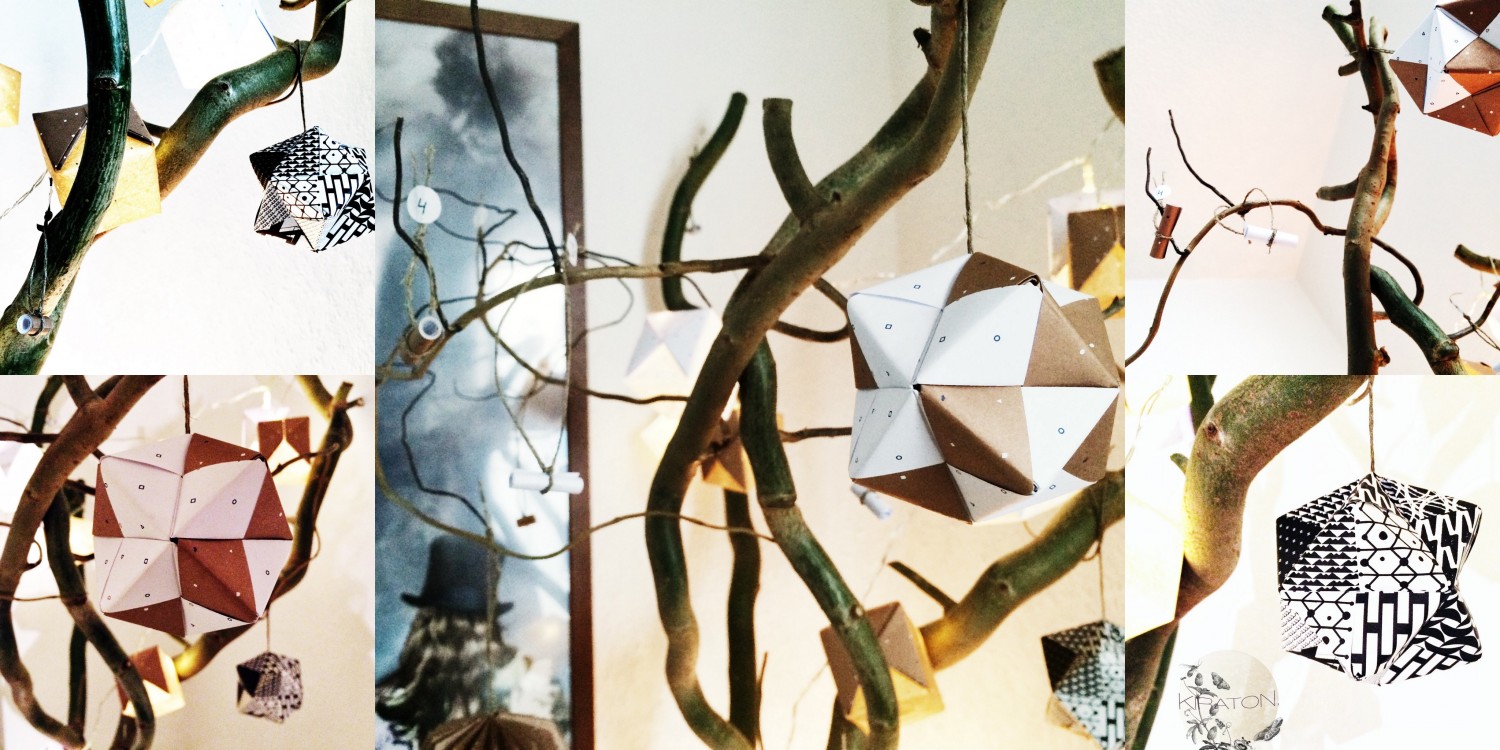 Der fertige Origami-Adventskalender.