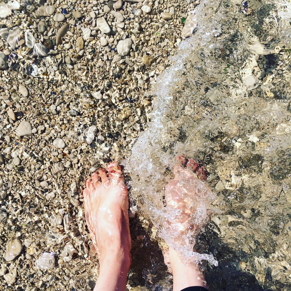 Die Beine im Wasser, die Nase im Wind.