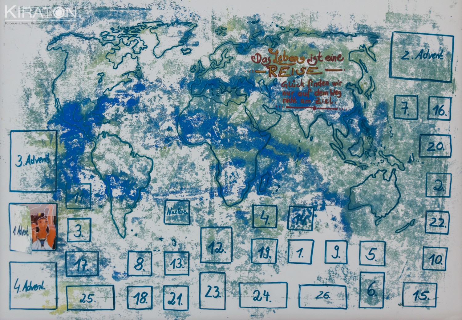 Adventskalender aus Papier.