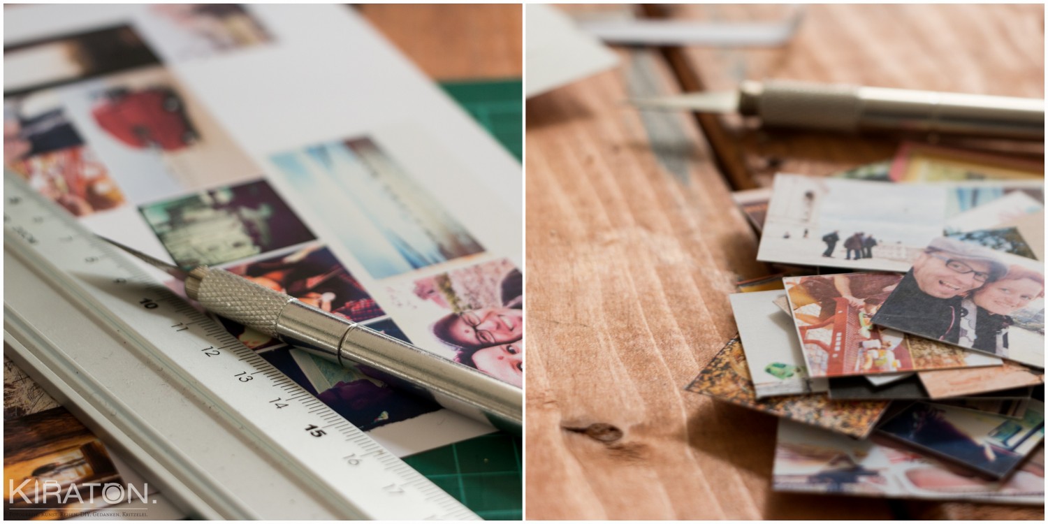 Adventskalender aus Papier: Bilder zurecht schneiden.