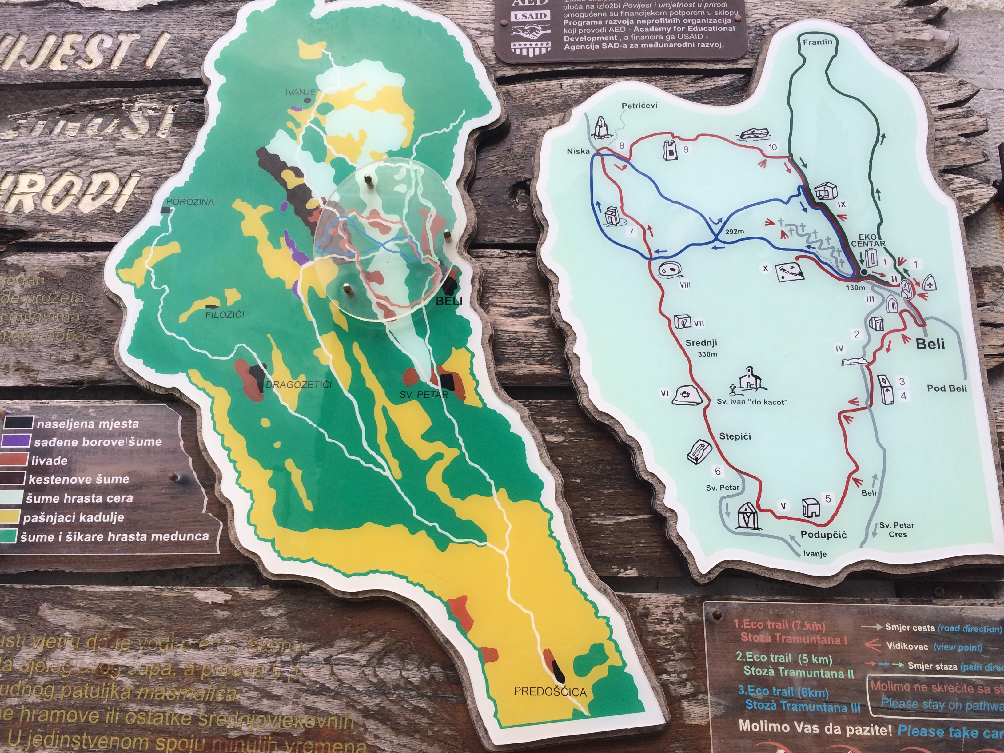 Eko trails (Wanderrouten) rund um Beli auf der Insel Cres, Kroatien.