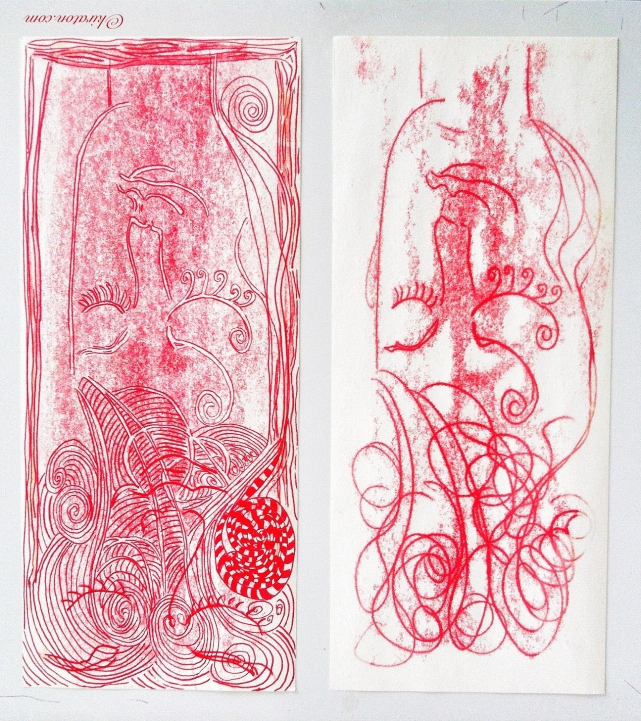 Übermalte Monotypie. kiraton.