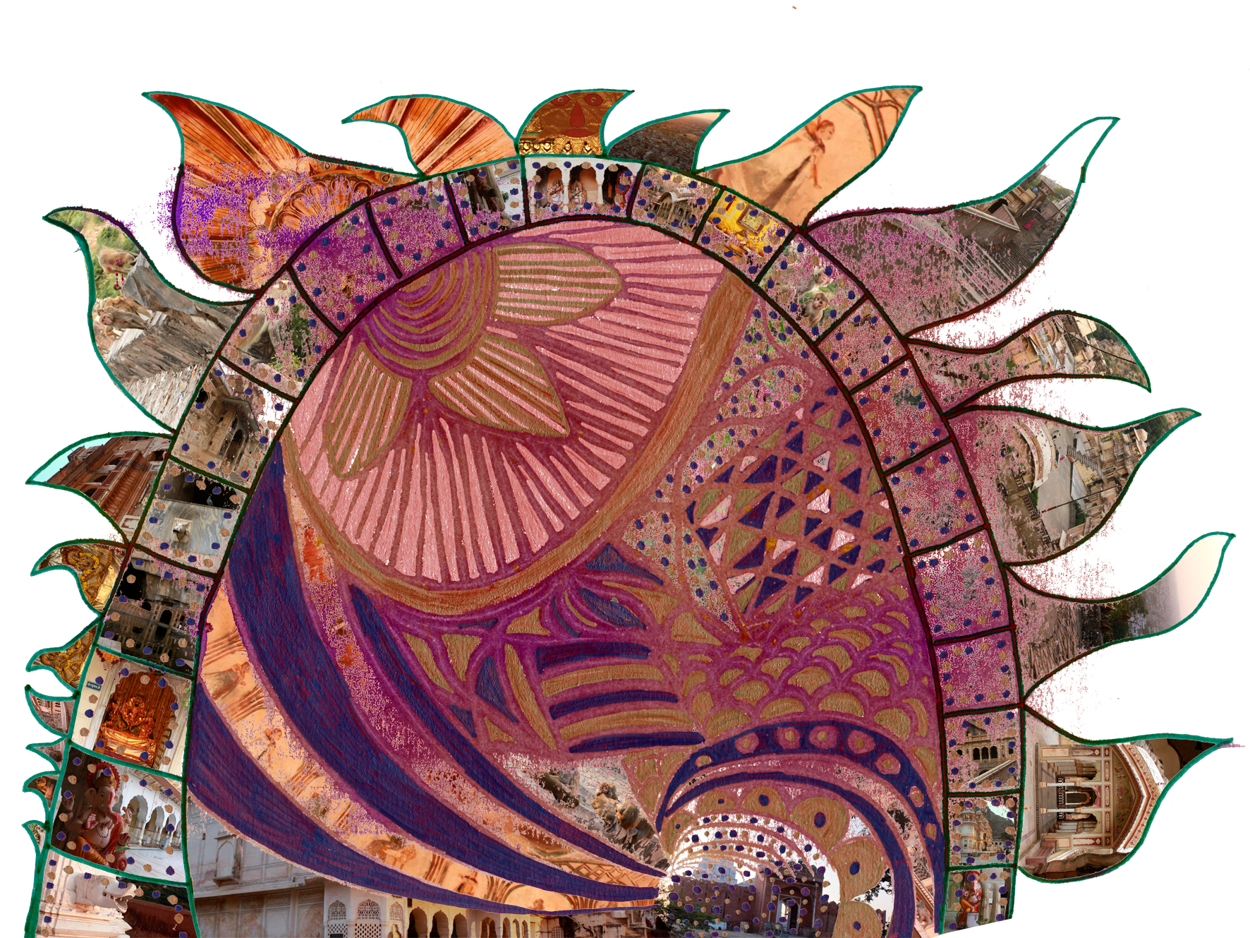 Sonnengot Surya. Galta, Jaipur. Fotocollage, 80x60 C-Print, matt