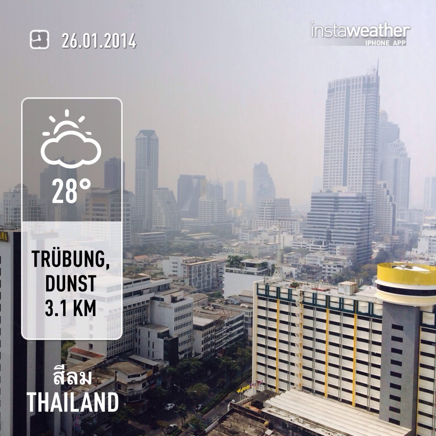 Wetter am 26.01.2014 in Bangkok.